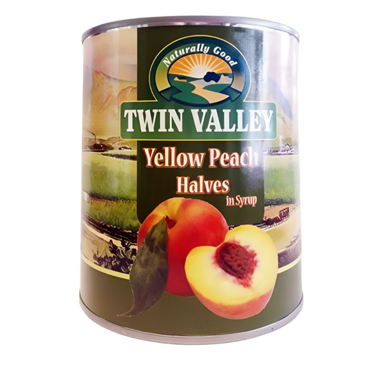 TWIN VALLEY Yellow Peach Halves in Syrup 825g