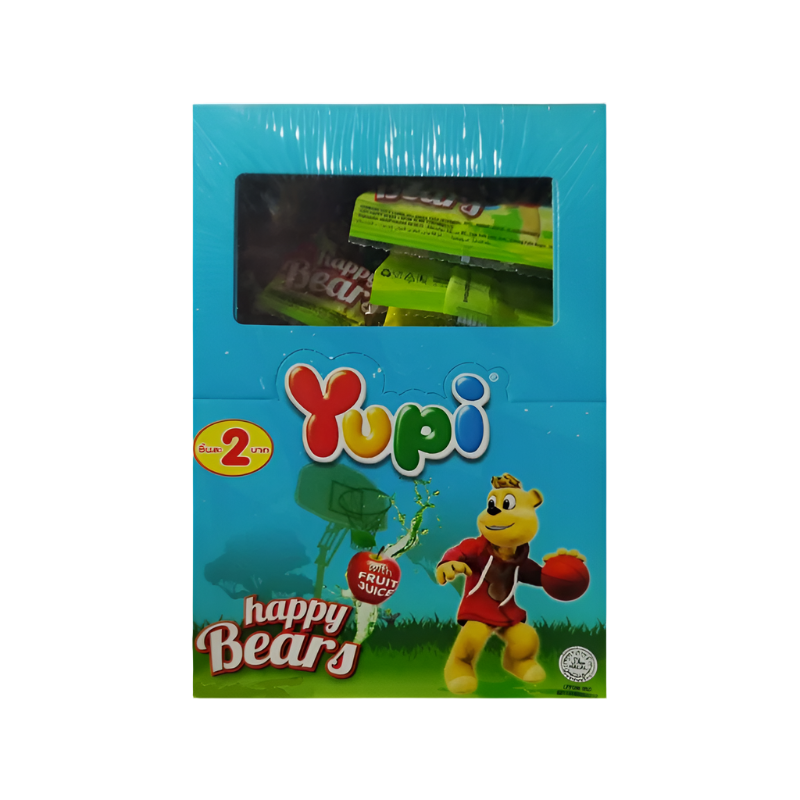 Yupi Happy Bears Jelly Gummy Mixed Fruit Flavor Candy Pack 24pcs 