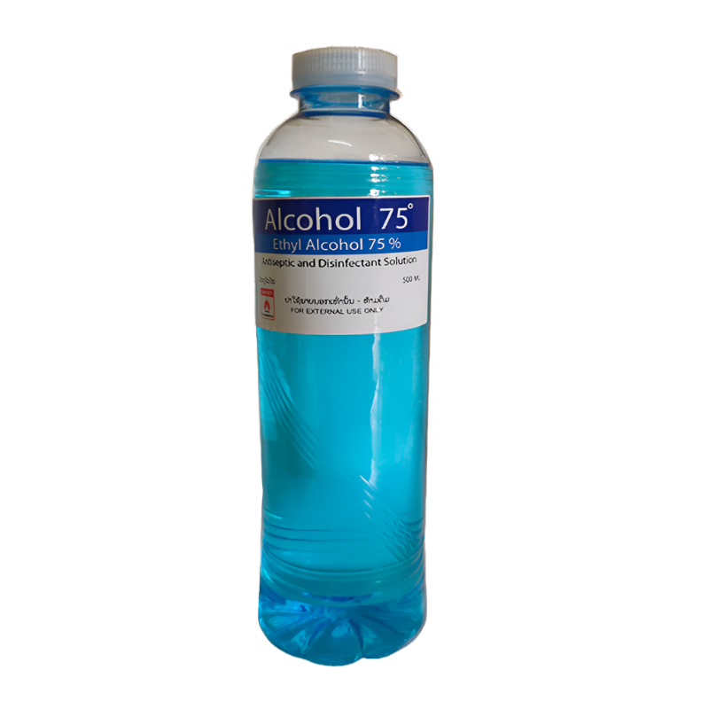 Alcohol 75% Antispetic and Disinfectant Solution ຂະໜາດ 500 ມລ