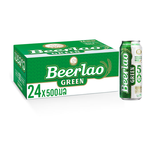 BEER LAO GREEN BOX 500ML CAN x 24 CANS