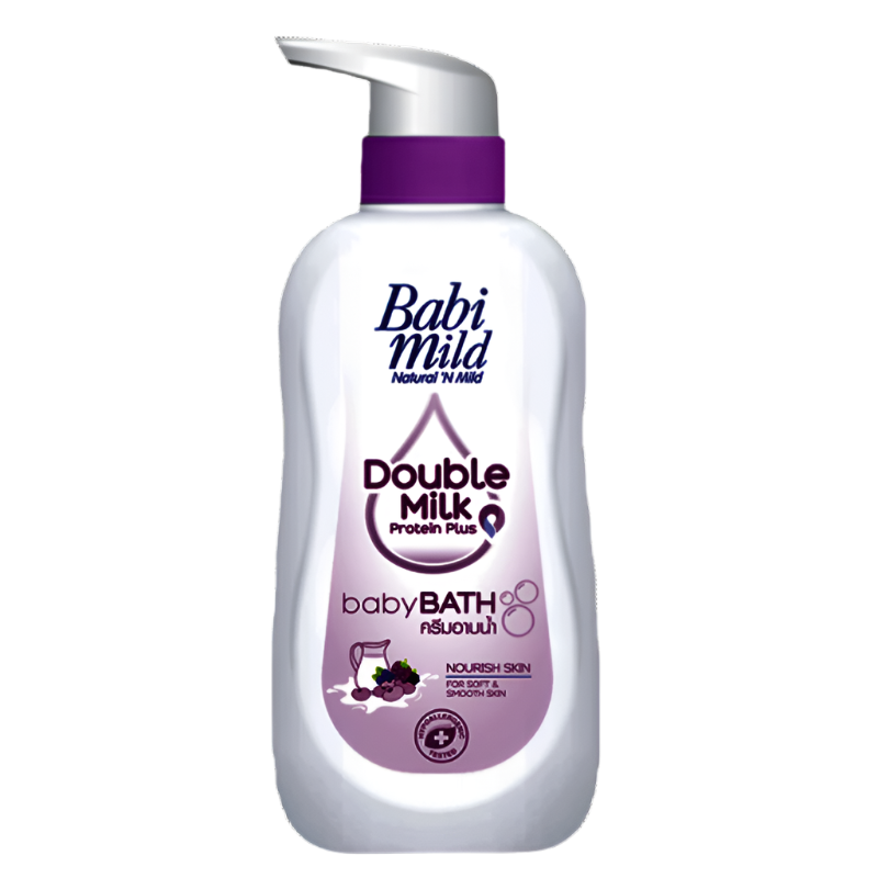 Babi Mild Double Milk Protein Plus baby Bath Nourish Skin for soft &amp; Smooth skin ຂະໜາດ 500ml