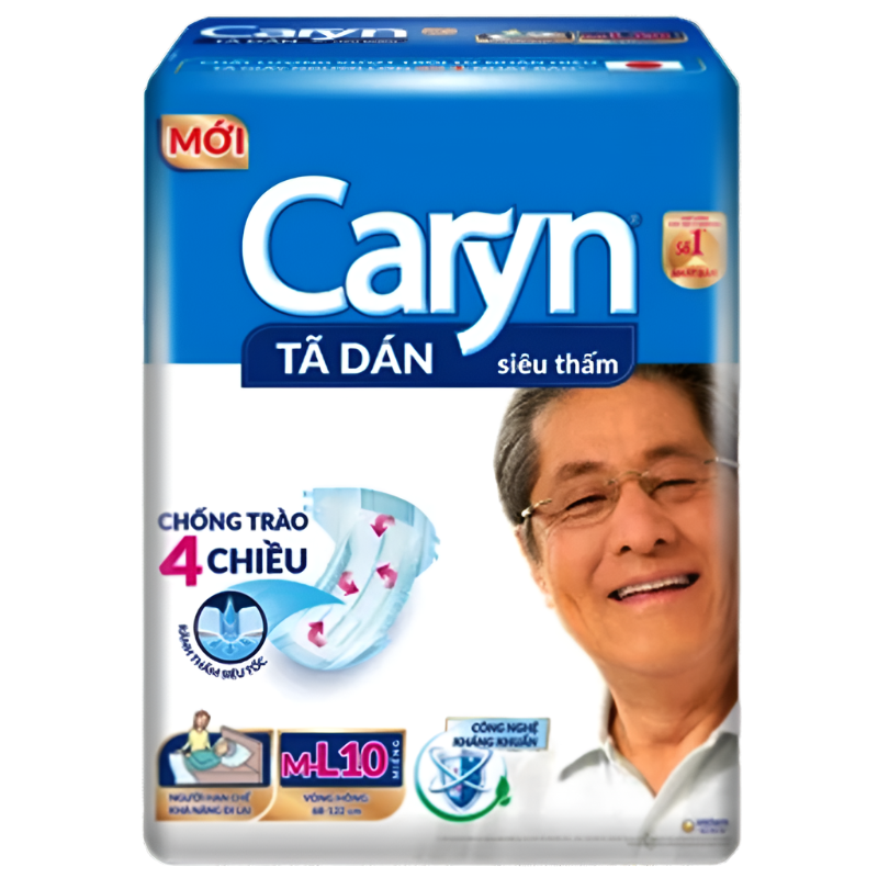 Caryn Tape Diapers Adult Size ML Pack of 10 Pcs