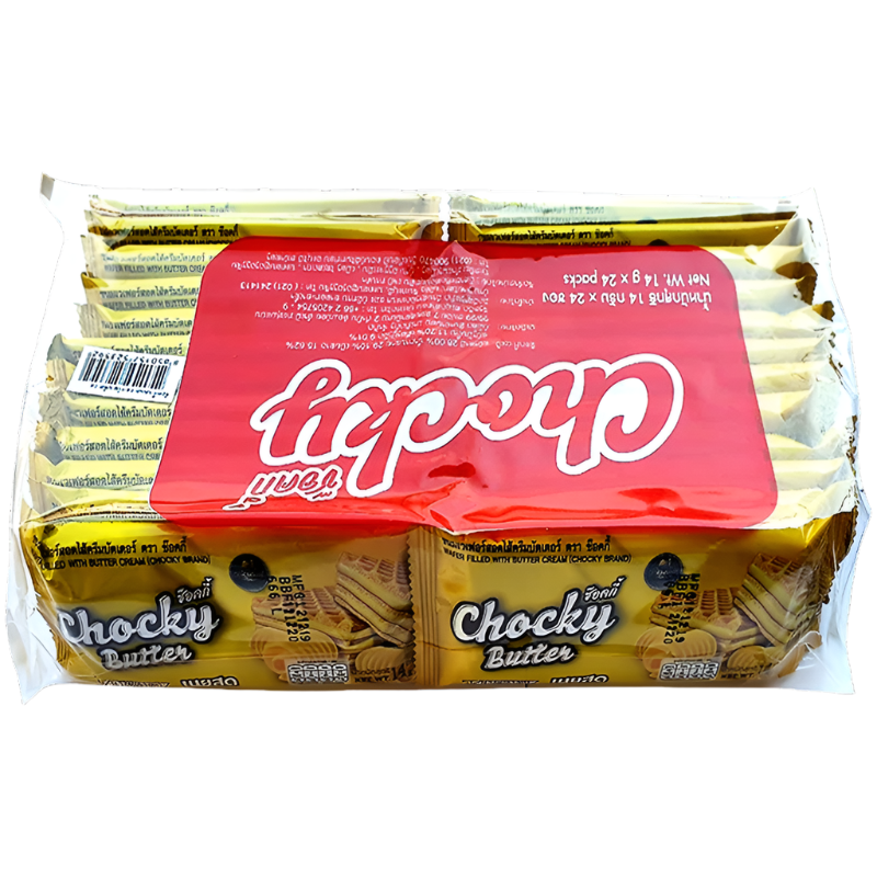 Chocky Brand Wafer Filled With Butter Cream Size 14g Pack 12Pcs