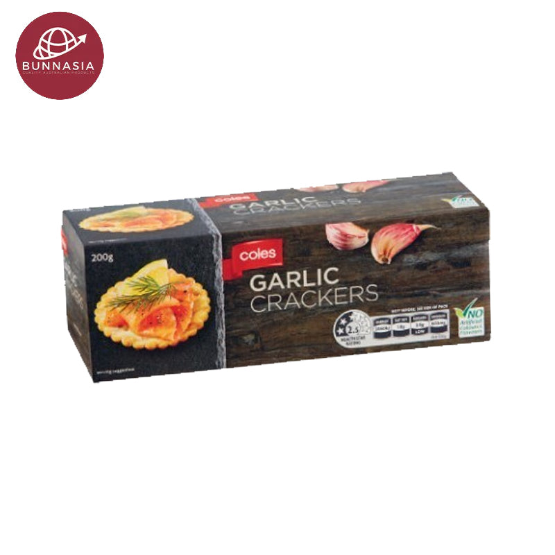 Coles Crackers Garlic 200g