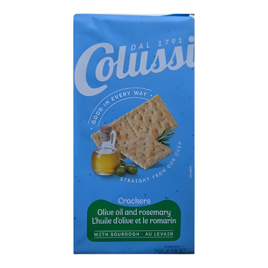 Colussi Crackers Olive Oil And Rosemary Lhuile Dolive Et Le Romarin 250g