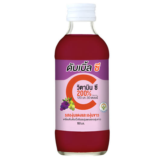 Double C Red Grape & White Grape Flavour Vitamin C Beverage Bottle 160ml