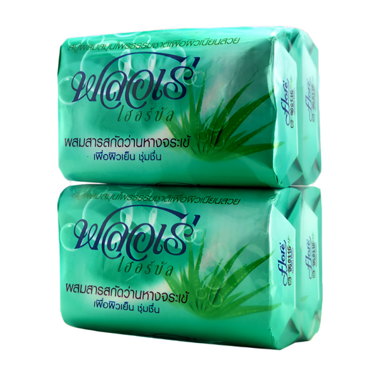 Flore Herbal Aloe Vera Extract Bar Soap ຂະໜາດ 80ml ຊອງ 4 ເມັດ