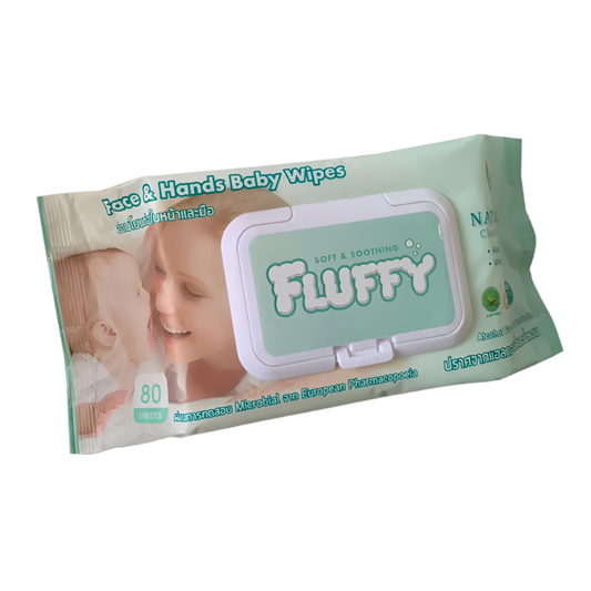 Fluffy Wipe Sheets for Baby, Face and Hands 100 Sheets