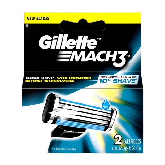 ມີດແຖ Gillette Mach3 Closer Shave With irritation Defense Technologies Pack 2Cartridges