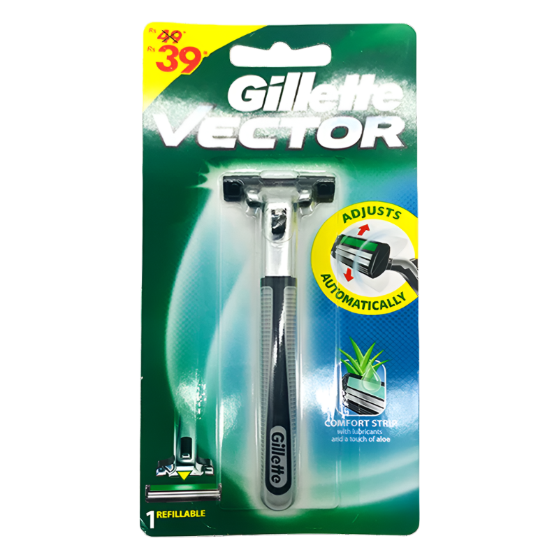 ມີດແຖ Gillette Vector Fits Atra Plus Razor Blade Refill Cartridge Shaver Handle Men's