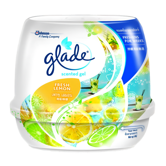 Glade Scented Gel Freshens For Weeks Fresh Lemon Size 180g