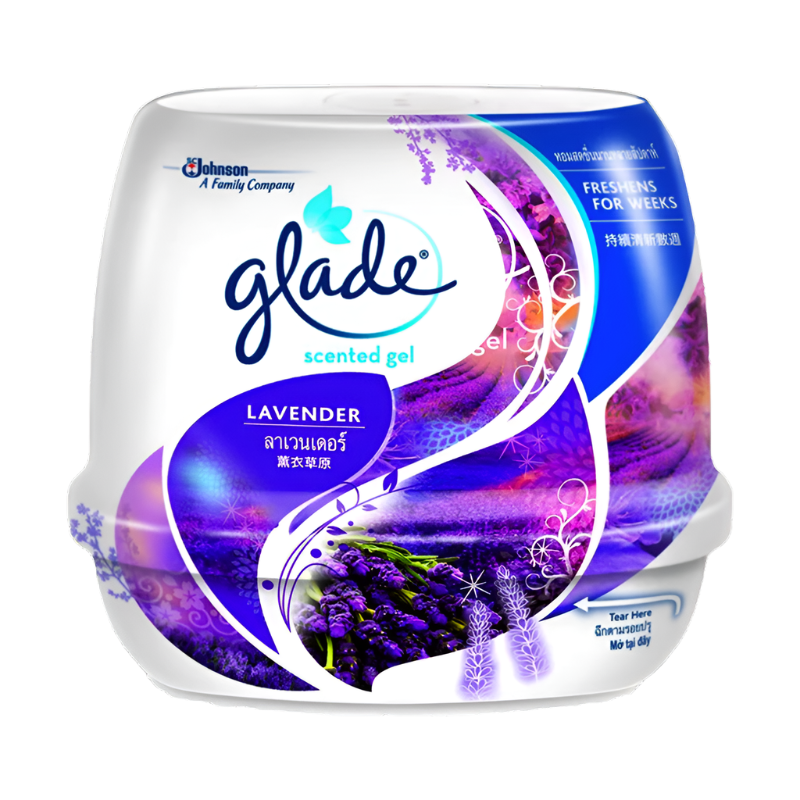 Glade Scented Gel Freshens For Weeks Lavender Smell Size 180g