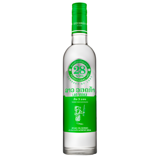 LAO VODKA TRADITIOAL LAO THREE TIMES DISTILLED 28% ALC Size 500 ML