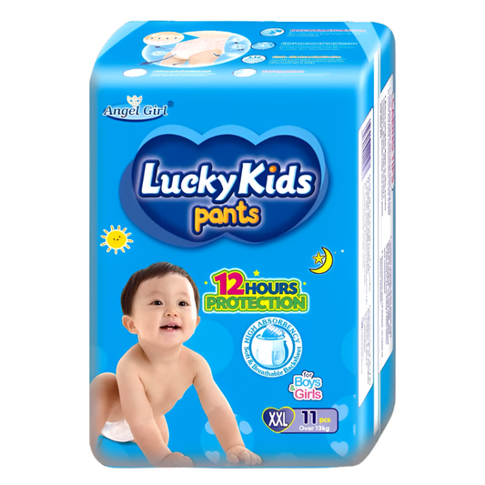 Lucky Kids ຜ້າອ້ອມແບບສົ້ງ  Pants 12 Hours Protection SIze XXL Pack of 11pcs