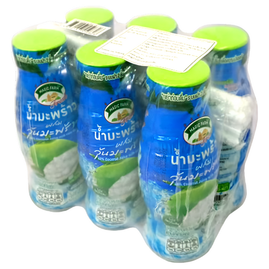 Magic Farm Fresh 40% Coconut Juice with Nata de Coco Size 240ml Pack of 6Bottles