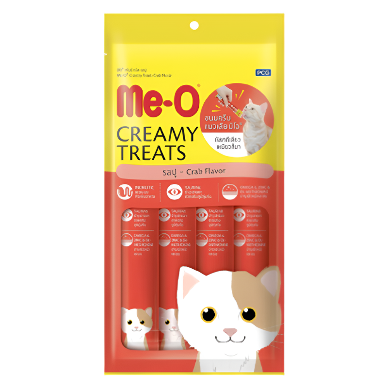 Me-O Creamy Treats Crab Flavor 15g ຊອງ 4 ຊອງ