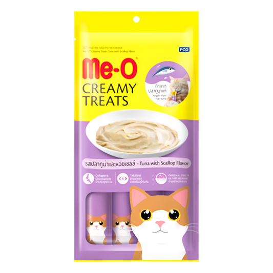 Me-O Creamy Treats Tuna with Scallop Flavour 15g Pack 4 sachets