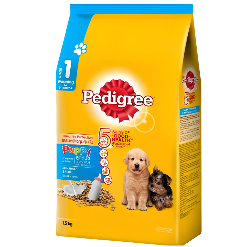 ຫົວອາຫານໝາ Pedigree Puppy Weaning to 6 months Milk Flavour Size 1.5kg