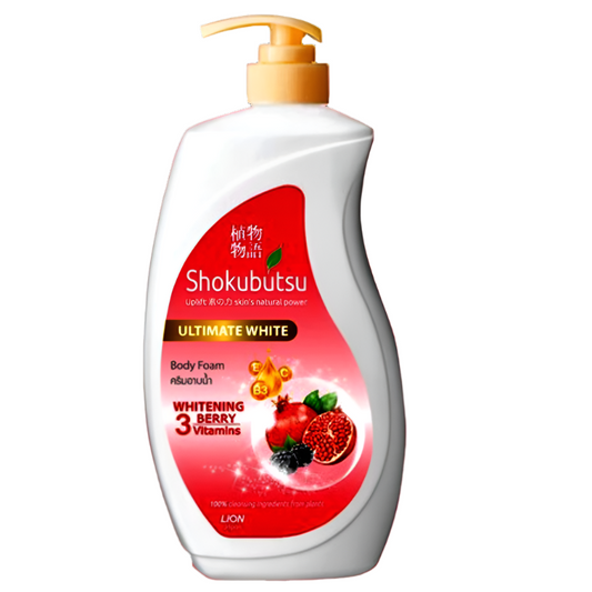 Shokubutsu Ultimate White Shower Cream Whitening 3 Berry Vitamins ຂະໜາດ 500ml