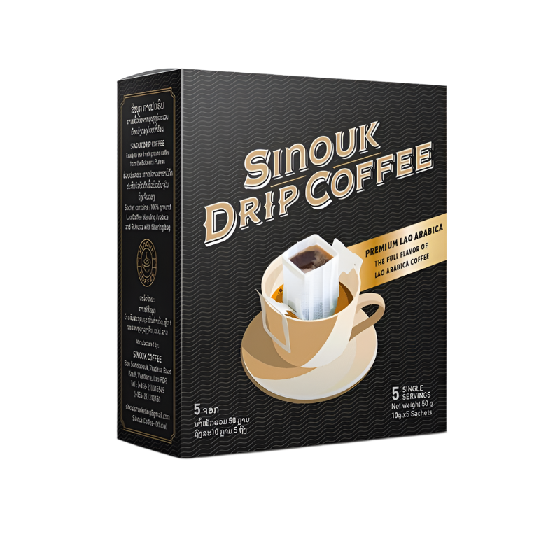 Sinouk Drip Coffee Premium Lao Arabica 10g x 5Sachets 50g