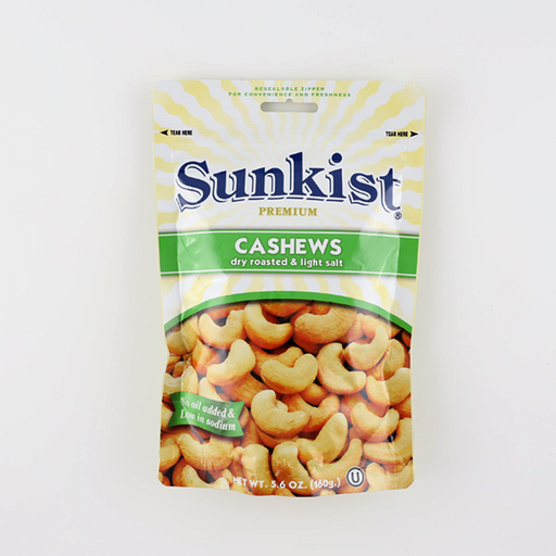 Sunkist Cashews Dry Roasted And Light Salt 160g