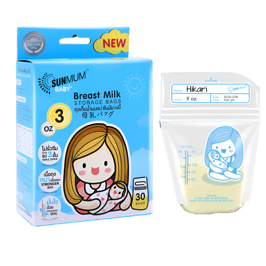 Sunmum  Breast Milk Storage Bags Size 3oz Pack of 30bags