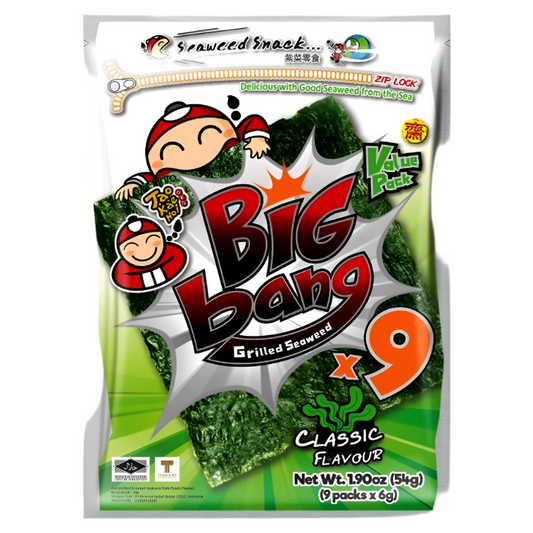 Tao Kae Noi Big bang Grilled Seaweed Classic Flavour 54g Pack 9pcs