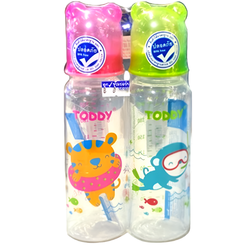 Toddy Feeding Bottle Fancy Bear Head Size 8oz Pack 2pcs