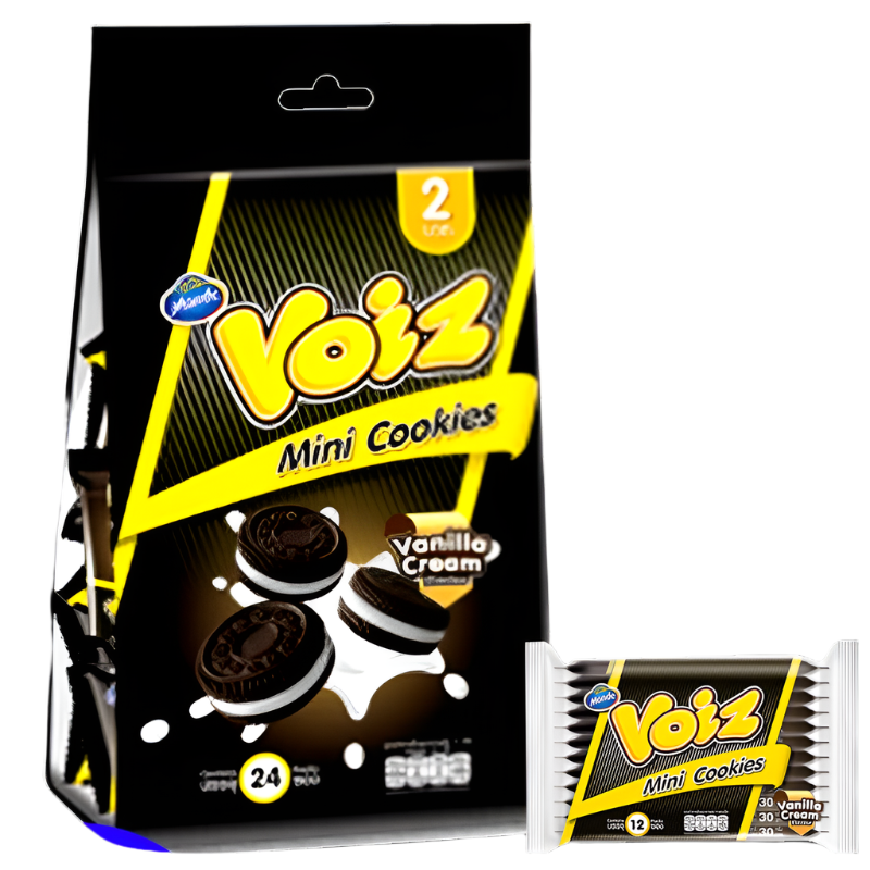 Voiz Mini Cookies Vanilla Cream Flavour Pack 12pcs 340g