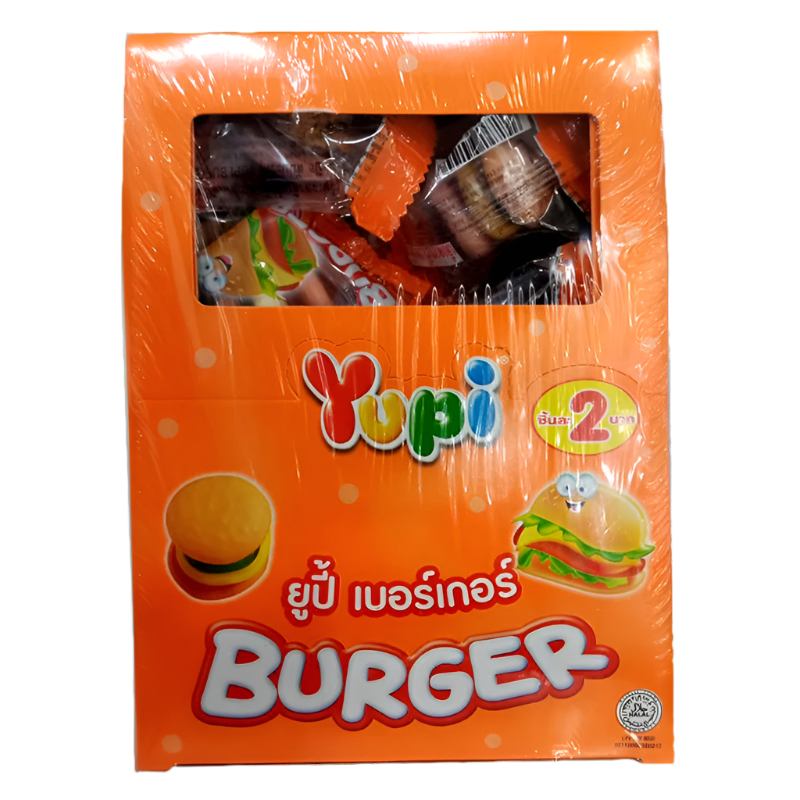 Yupi Burger Jelly Gummy Mixed Fruit Flavor Candy Pack 24pcs