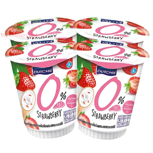 Dutchie Yogurt 0% Percent Fat Strawberry 135g Pack of 4 cups