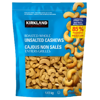 Kirkland Signature Roasted Whole Unsalted Cashews 1.13 kg