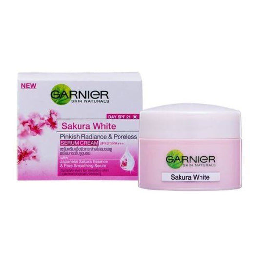 GARNIER SKIN NATURALS SAKURA WHITE PINKISH RADIANC &amp; PORELESS SERUM CREAM SPF21/ PA+++ 18ml