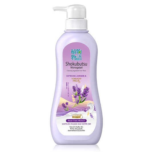 Shokubutsu Monogatari Softening Lavender &amp; Hokkaido Milk Shower Cream ຂະໜາດ 500ml