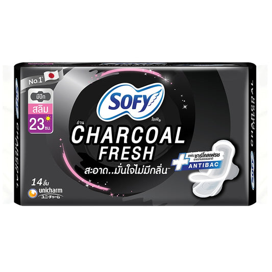 Sofy Charcoal Fresh SliSofy Sanitary Napkin Charcoal Fresh 23 cm  (Day 8 Pads)