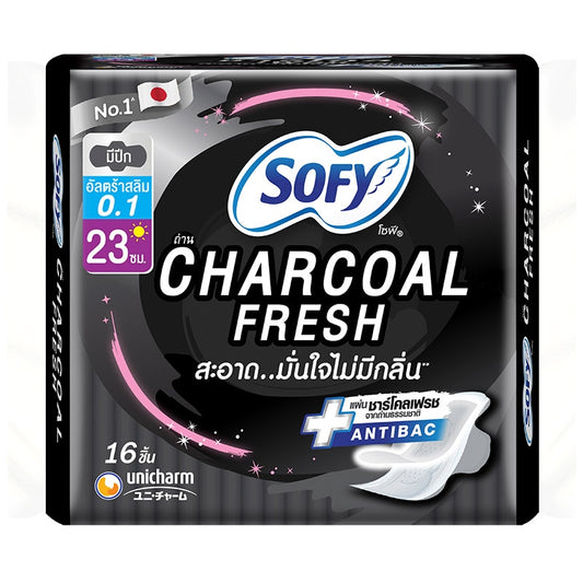 Sofy Charcoal Fresh Slim Wing 23cm. 16pcs.