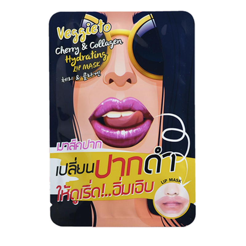 The Original Veggieto Cherry &amp; Collagen Lip Mask 1 ແຜ່ນ