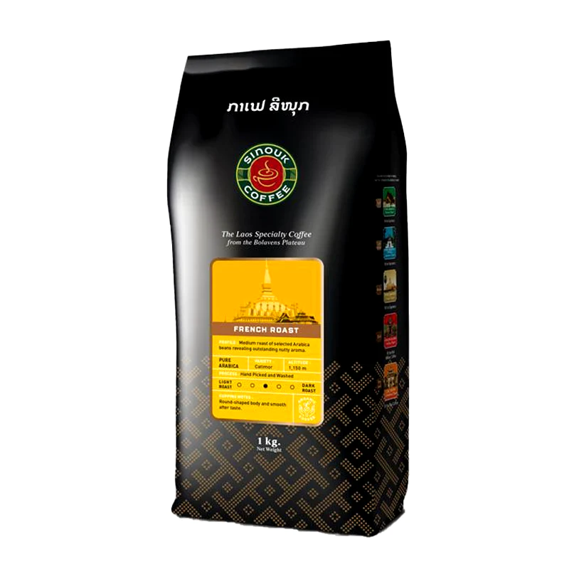 Sinouk Coffee French Roast Coffee Beans Size 1 kg ( Pure Arabica )