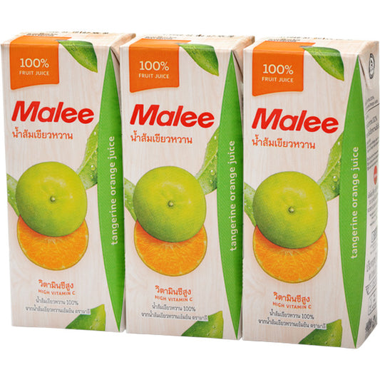 Malee 100% Orange  Tangerine Juice Size 200ml pack 3pcs