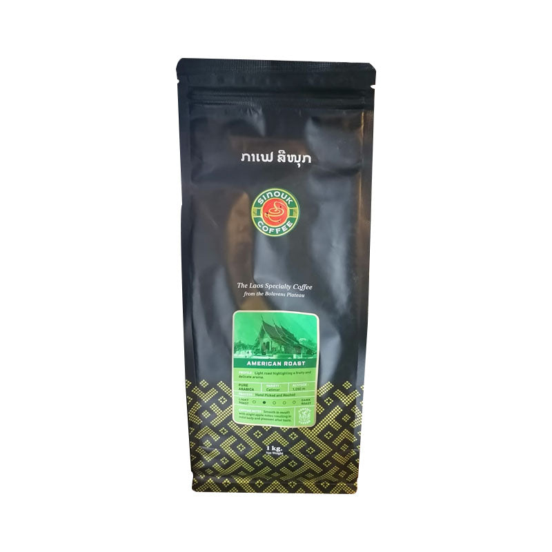 Sinouk Coffee American Roast Coffee Beans Size 1 kg ( Pure Arabica )