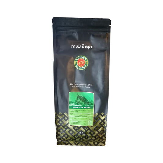 Sinouk Coffee American Roast Coffee Beans Size 1 kg ( Pure Arabica )