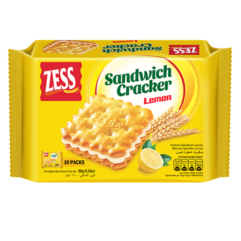 Zess Sandwich Cracker Lemon 180g