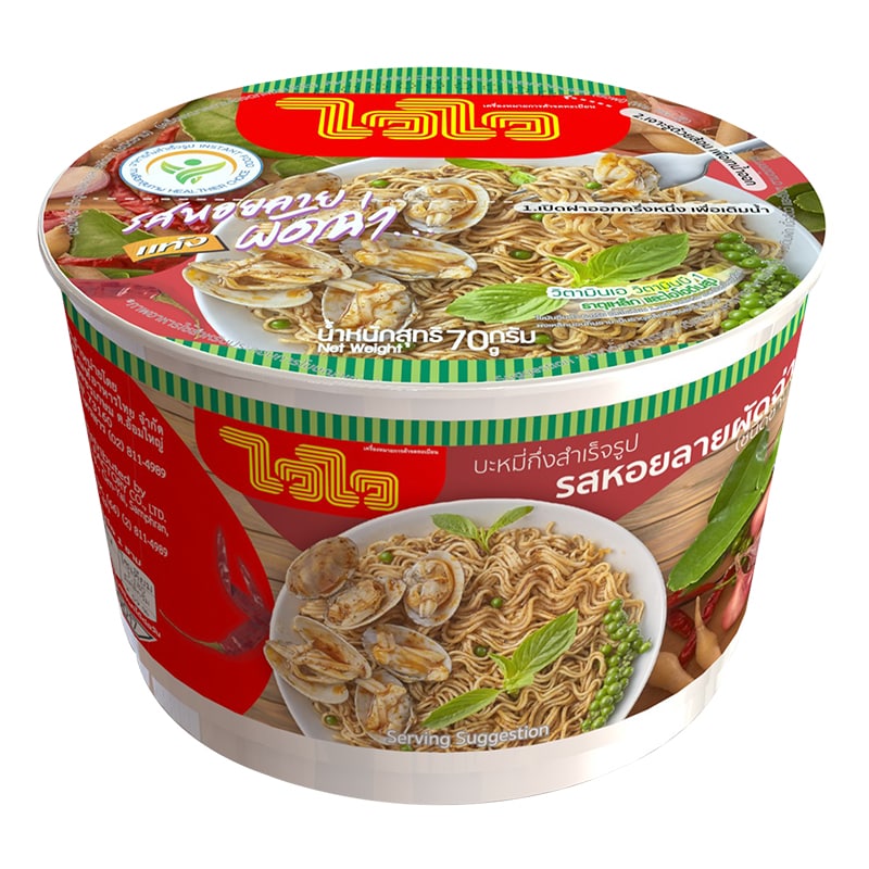 Wai Wai Fried Clams Flavor Instant Noodles 70g.