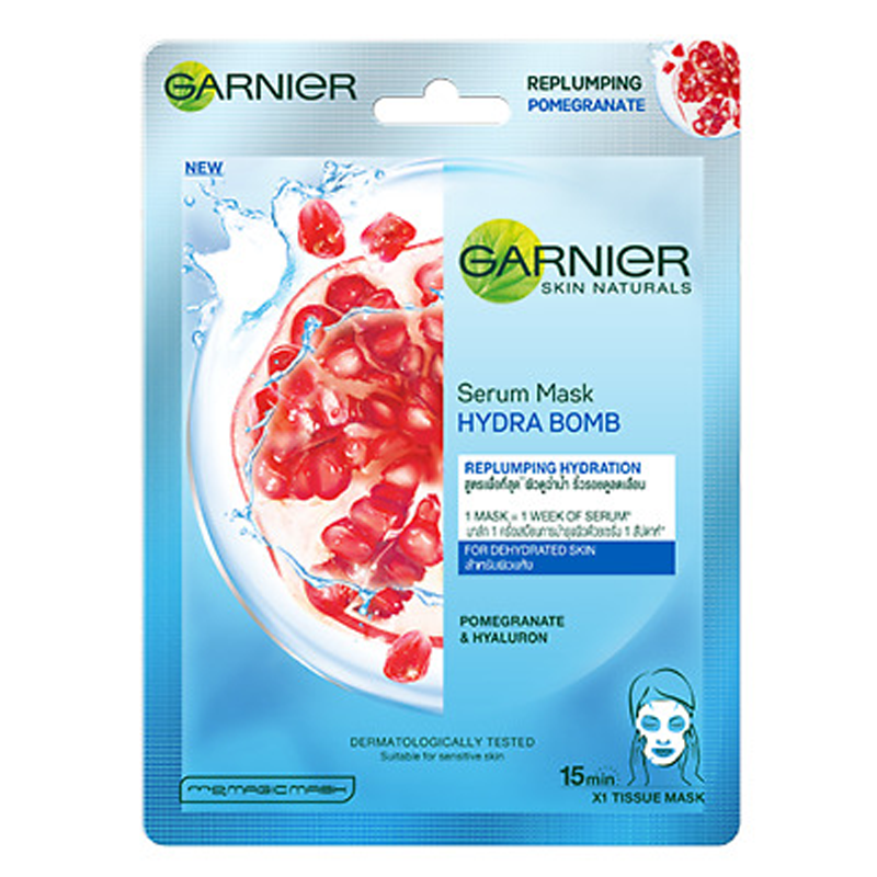 Garnier Serum Mask Hydra Bomb Replumping Hydration - Pomegranate 1 Sheet 32g