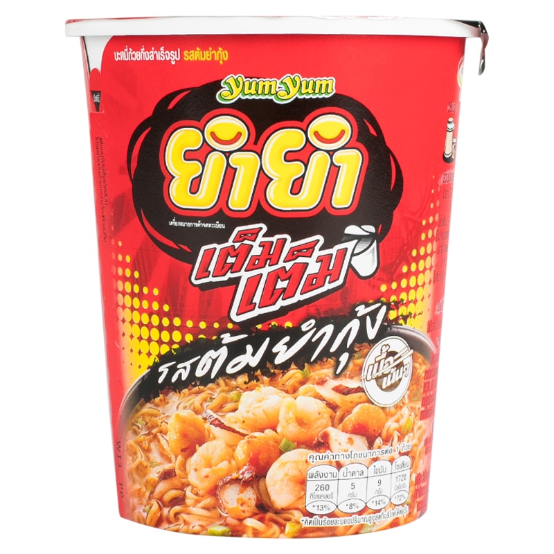 Yum Yum TemTem Cup Instant Noodles Tom Yum Kung Flavour Size 60g