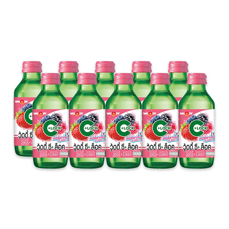 Woody C+ Lock Vitamin C Drink mixed berry 140 ml x 10 Bottles