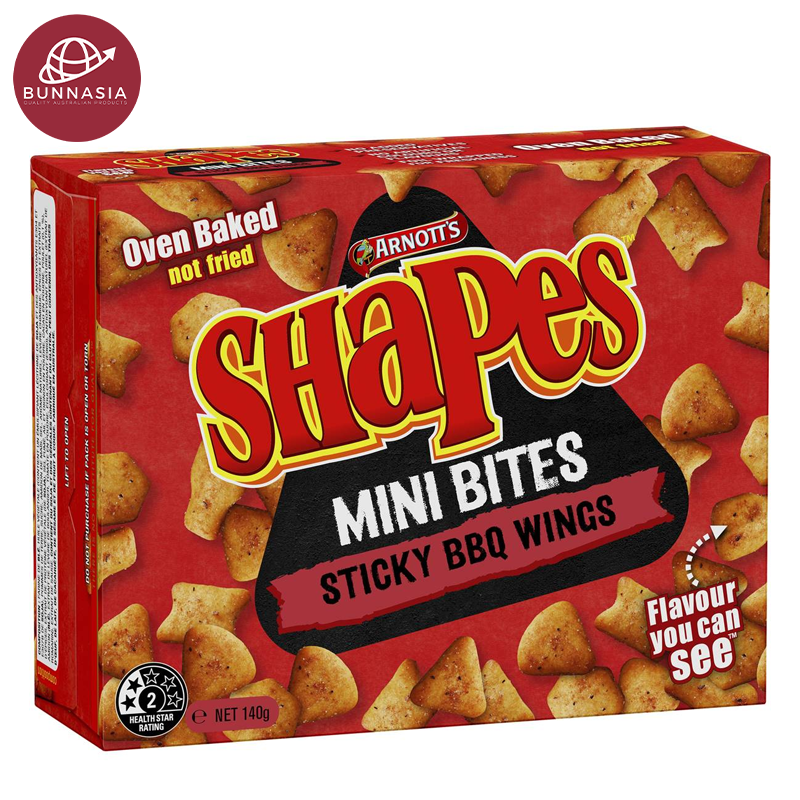 Arnott's Shapes Mini Bites Sticky BBQ Wings Flavour 140g