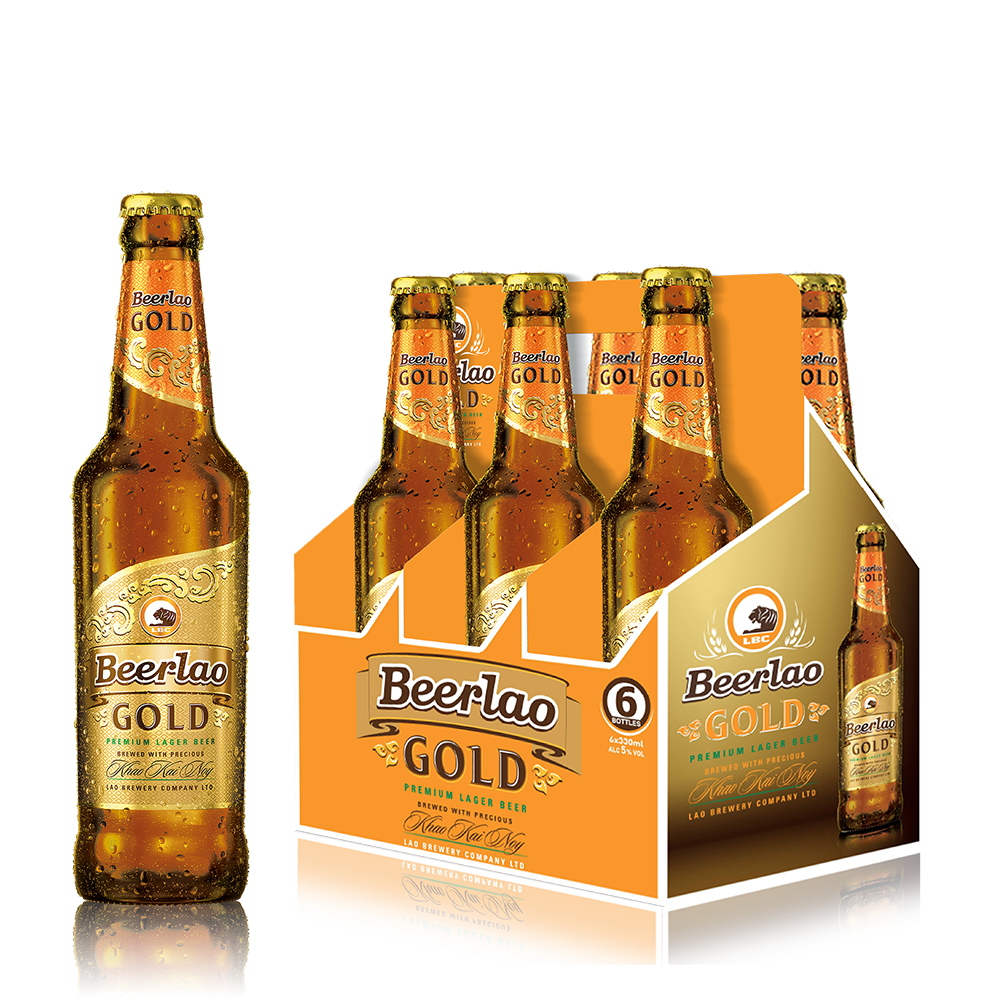 Beerlao Gold 330ml bottle CHILLED Pack 6