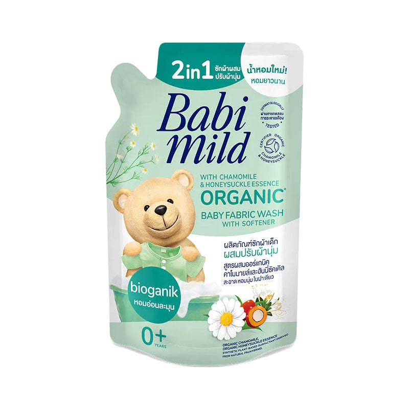 Babi Mild Ultra Mild Organic Baby Detergent with Softener 2in1 Pure Natural Scent 570ml. Refill