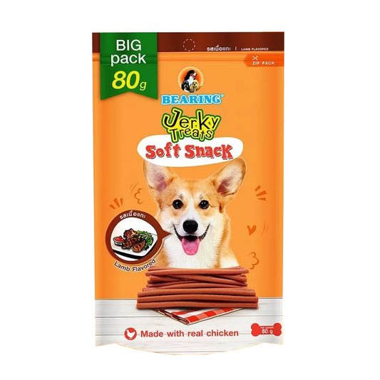 Bearing Jerky Treats Soft Snack Lamb Flavored Big Pack 80g